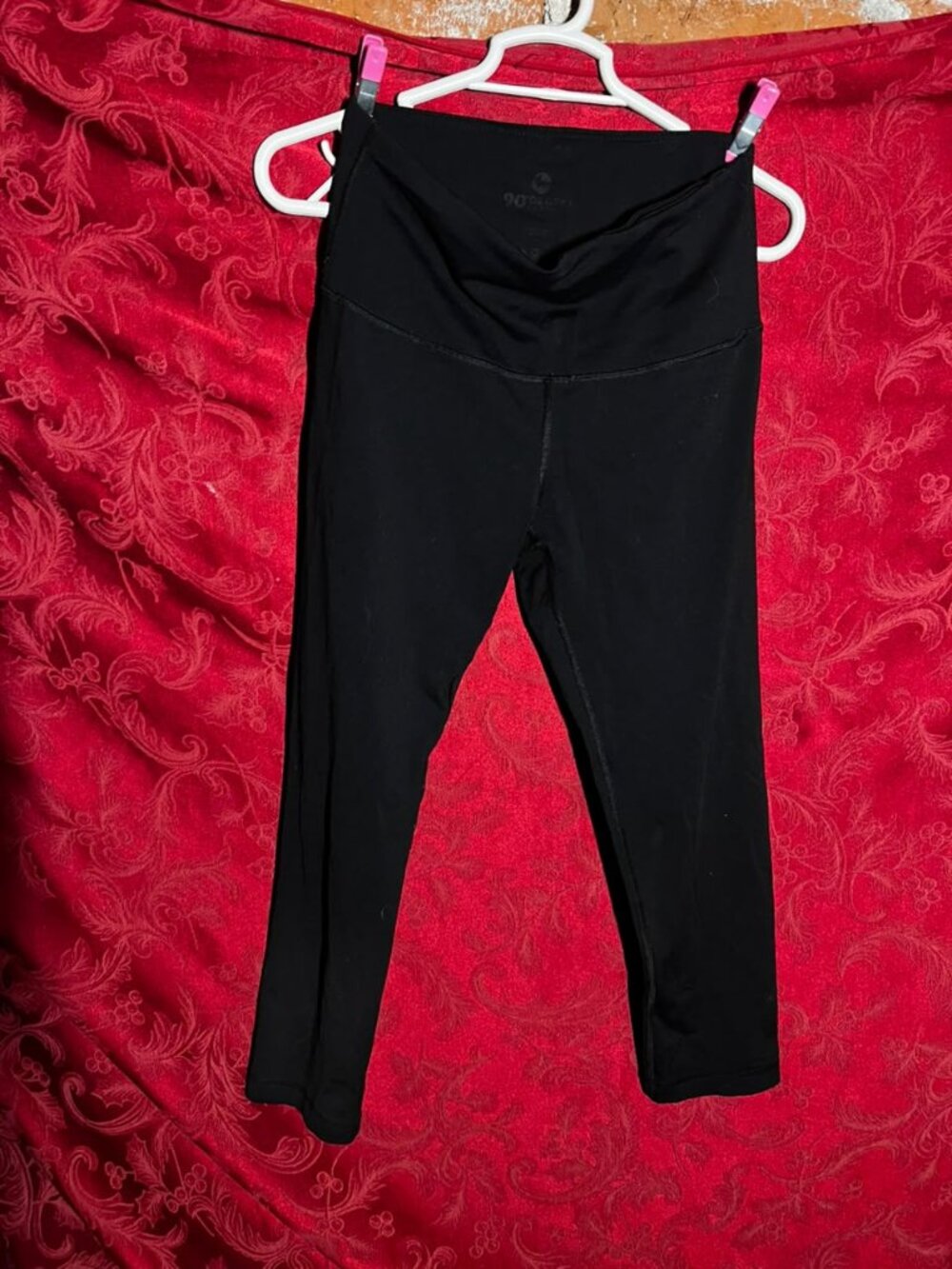 90 Degree by Reflex Black High Waisted Ankle Leggings (approx. M)